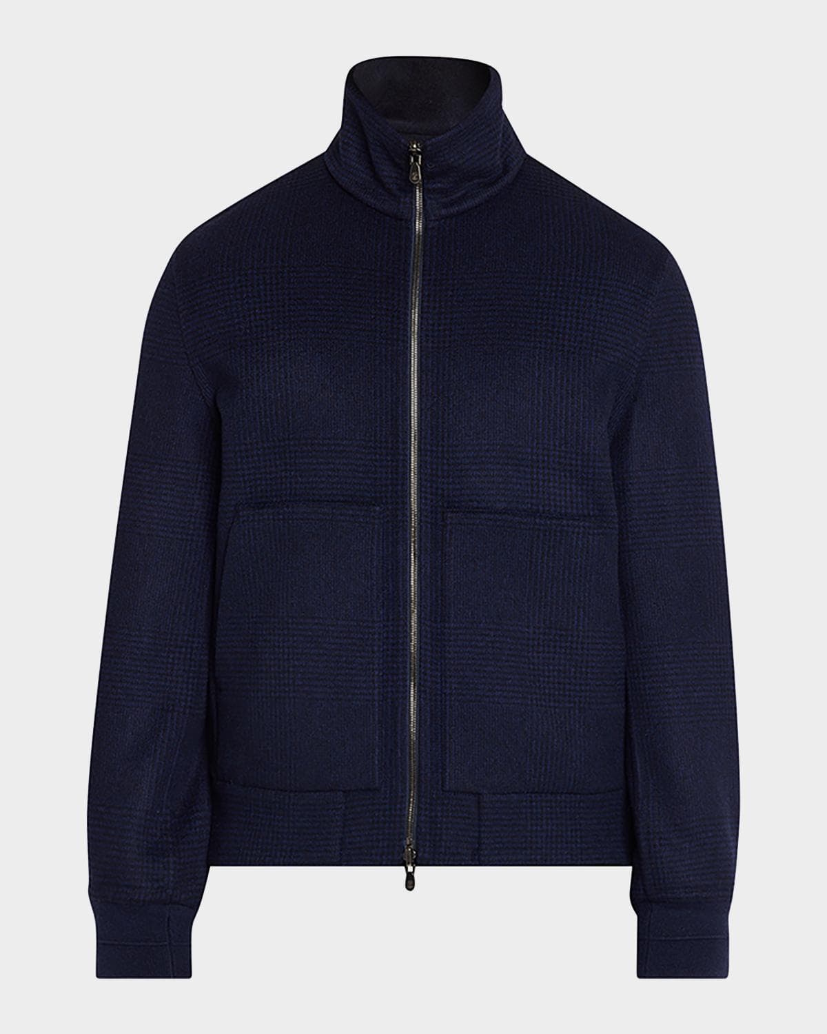 Brunello Cucinelli Men's Cashmere Textured Full-Zip Bomber Jacket