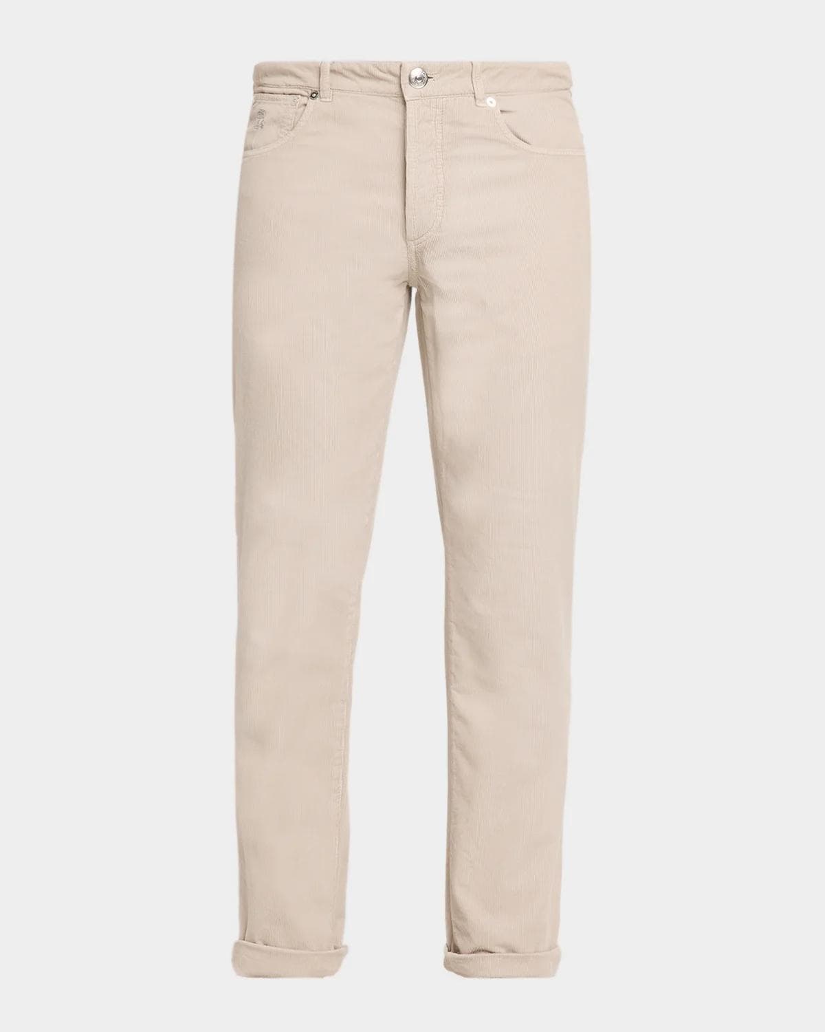 Brunello Cucinelli Men's Micro-Corduroy Straight Leg Five-Pocket Pants