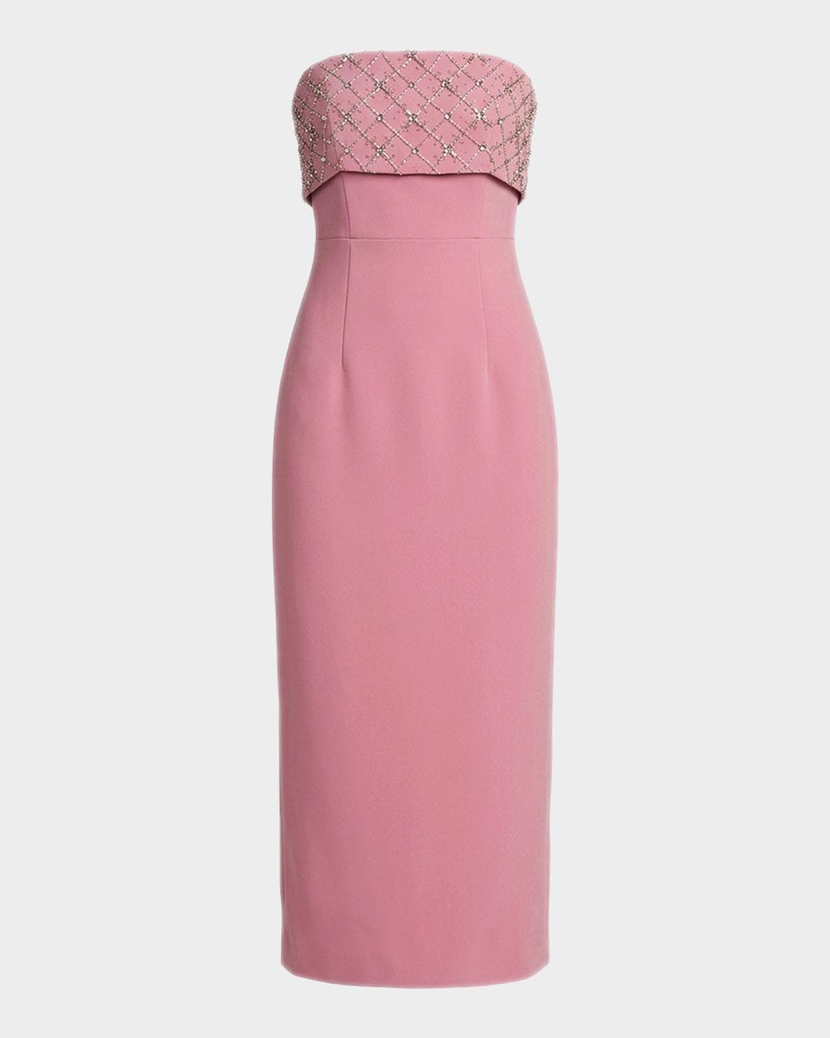Mac Duggal Rhinestone-Embellished Crepe Strapless Cocktail Dress