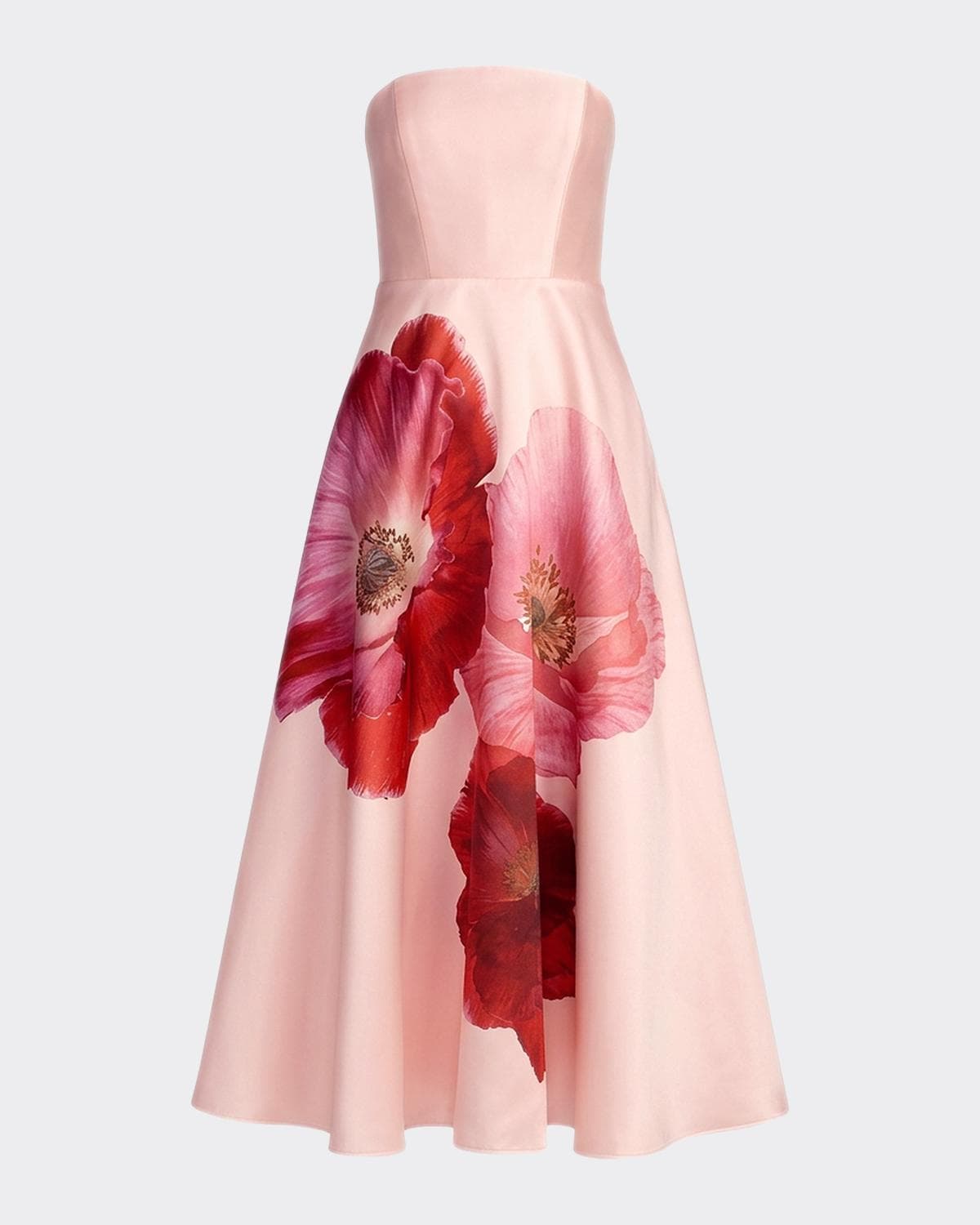 Mac Duggal Floral Mikado A-Line Strapless Cocktail Dress