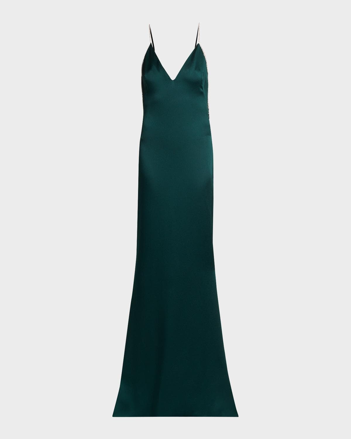 TOM FORD Crystal-Trim Backless Satin Mermaid Gown