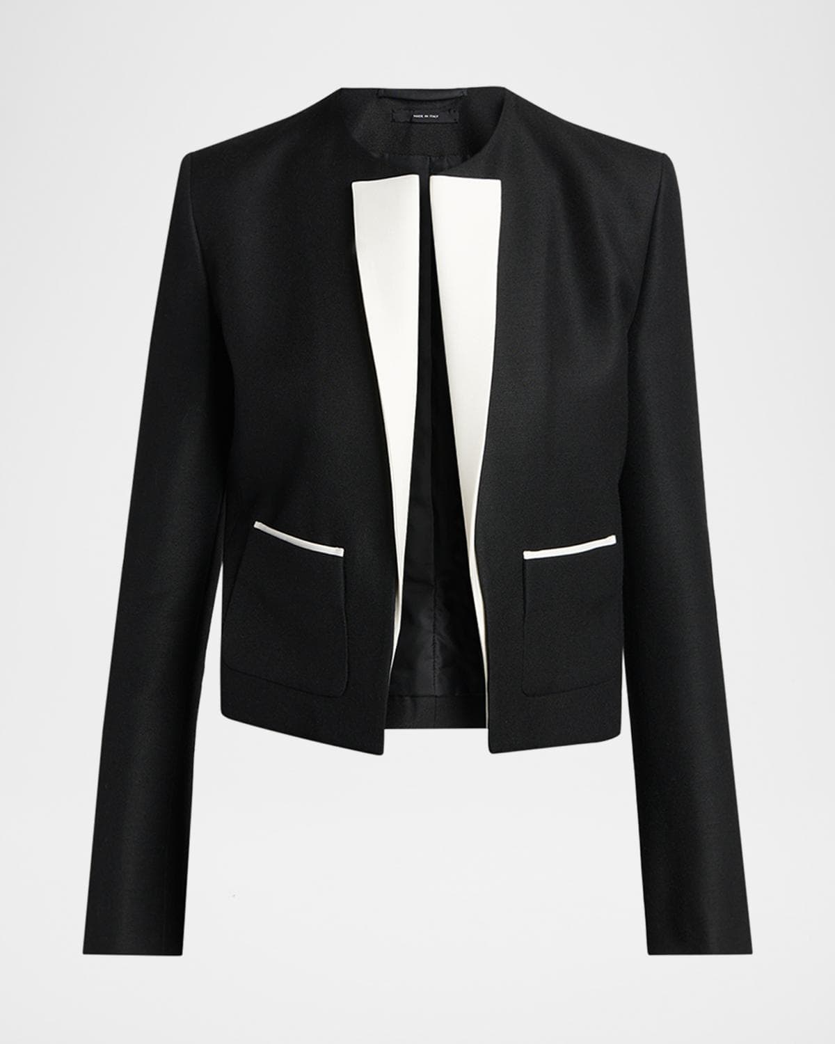 TOM FORD Contrast Silk-Lapel Open Jacket