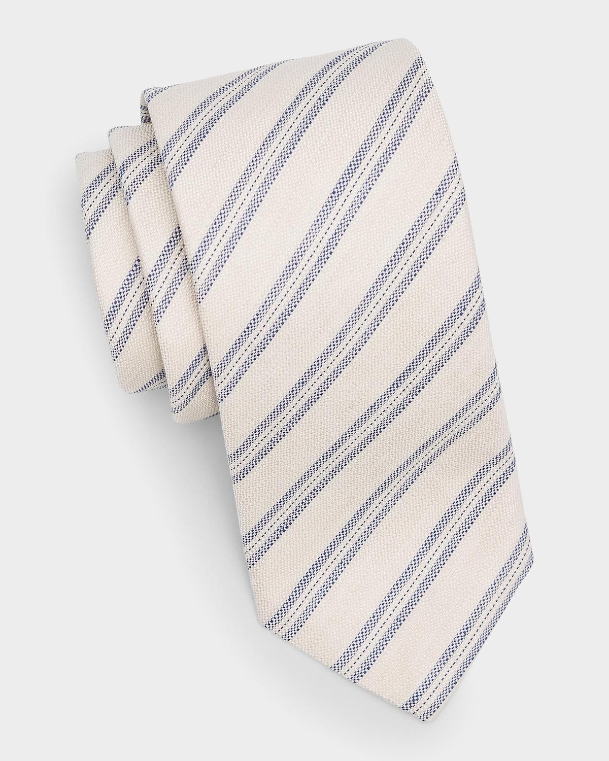 Canali Men's Striped Woven Silk Tie