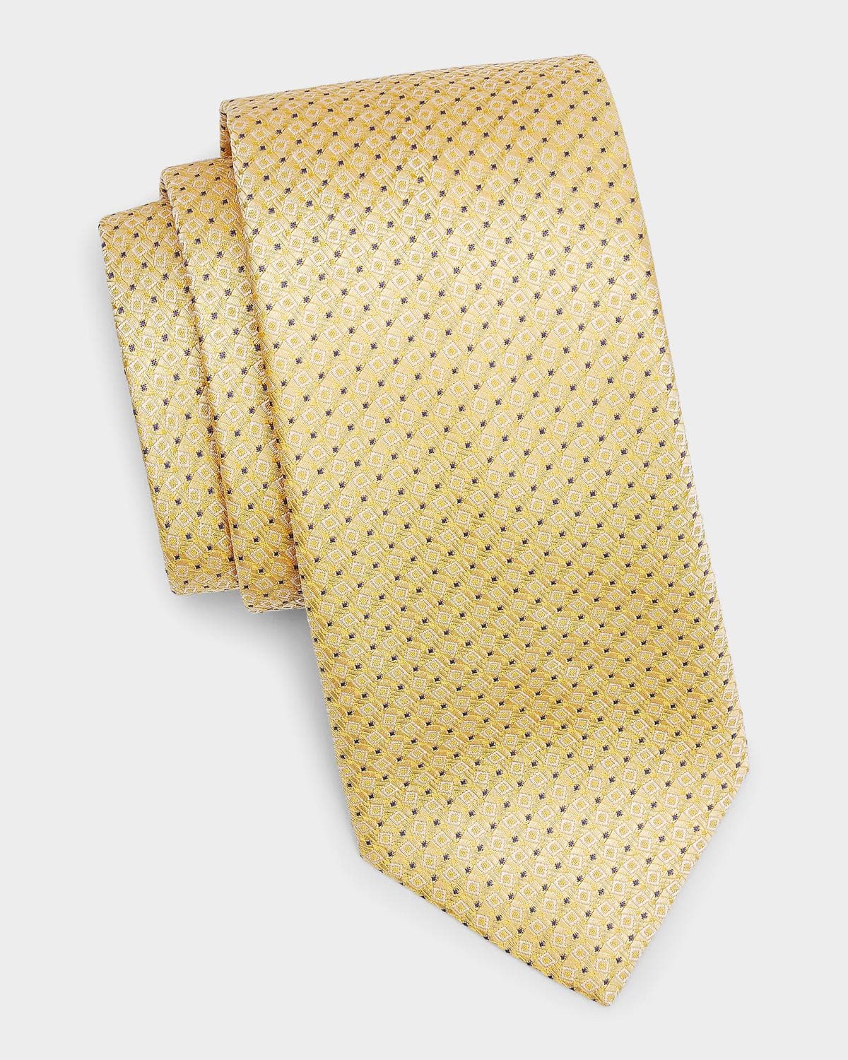 Canali Men's Micro Quadratti Woven Silk Tie · 1