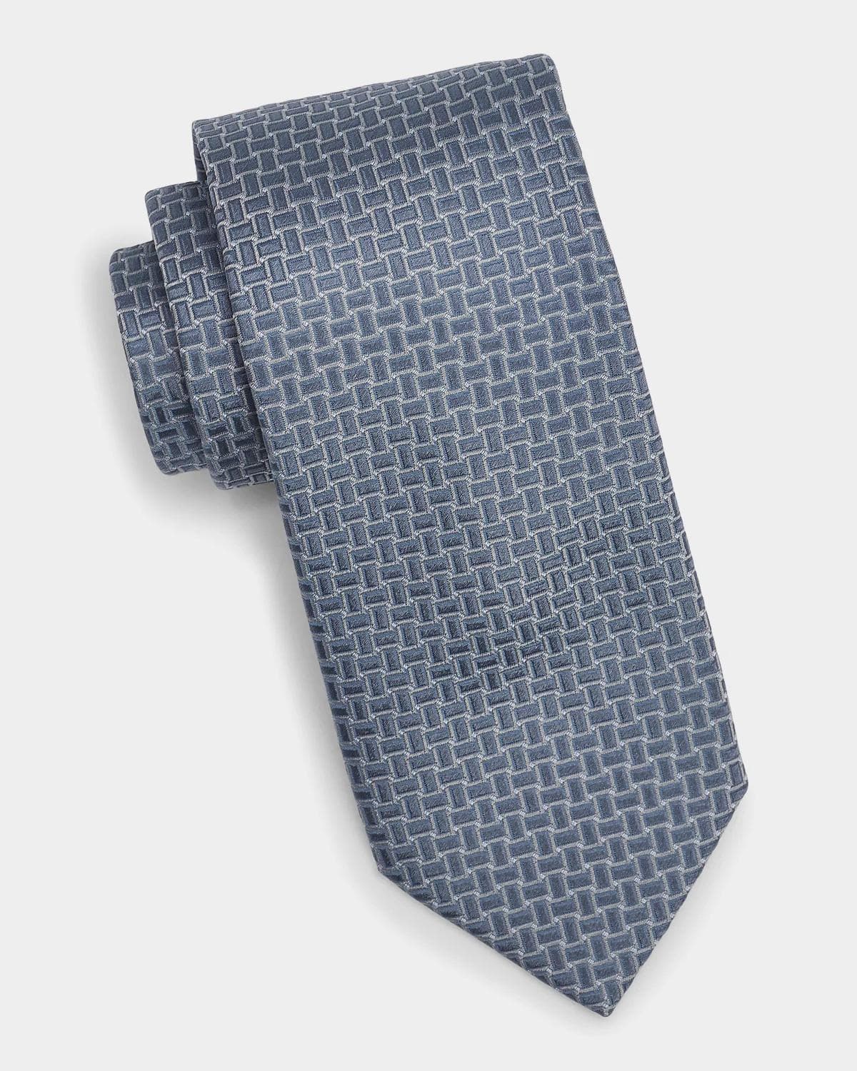 Canali Men's Basket-Weave Jacquard Silk Tie · 2