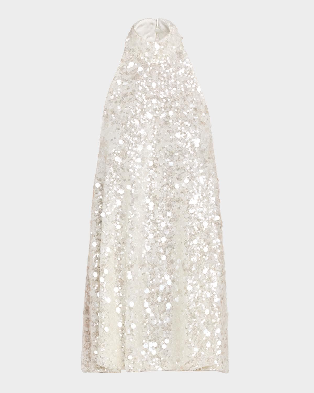 HELSI Megan Backless Sequin Halter Mini Dress