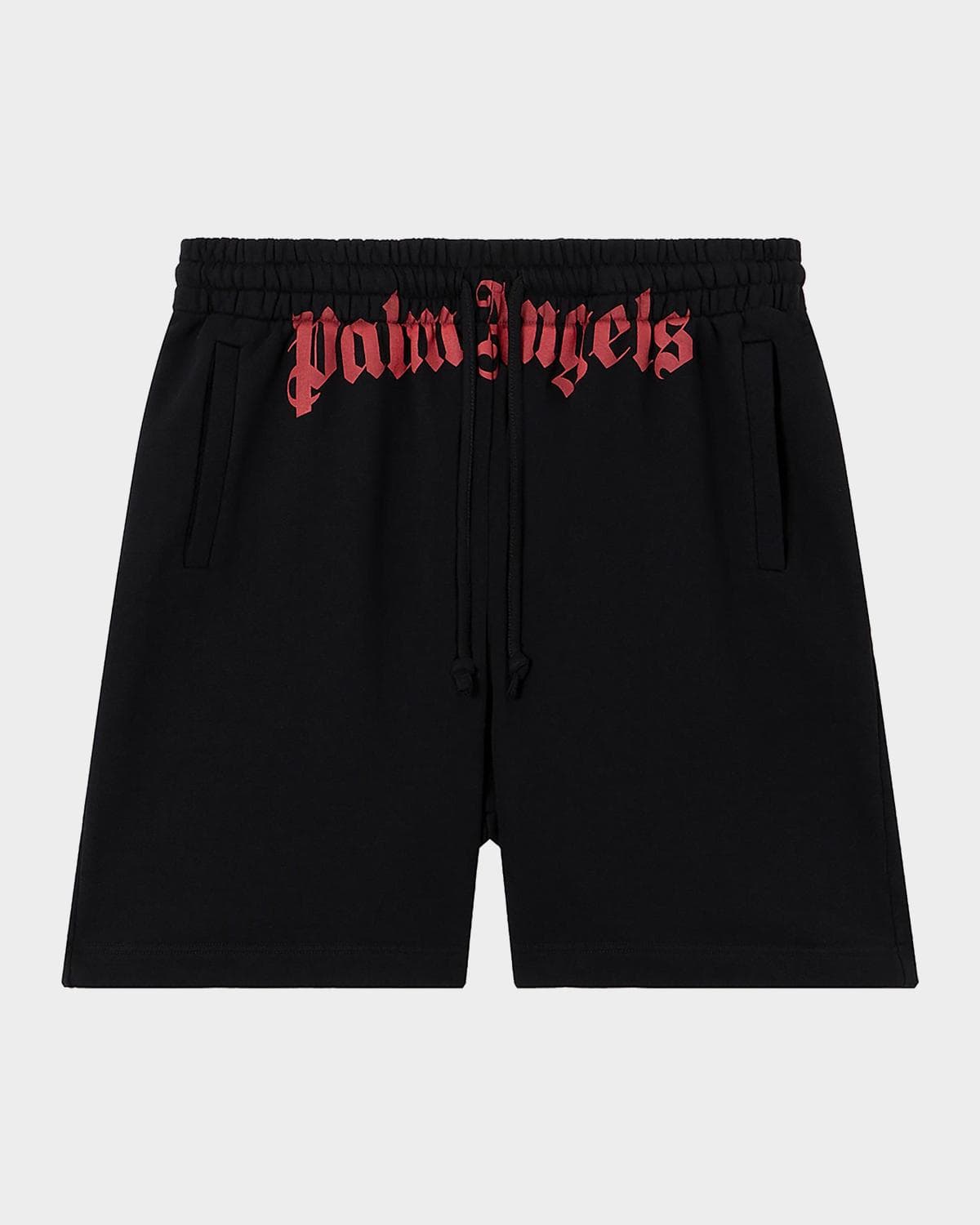 Palm Angels Men's Waist-Logo Cotton Drawstring Sweatshorts