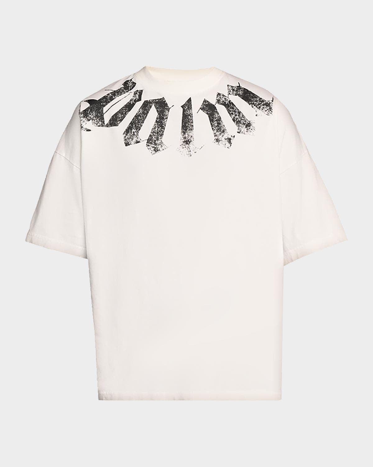 Palm Angels Men's Big Neck Logo Cotton T-Shirt