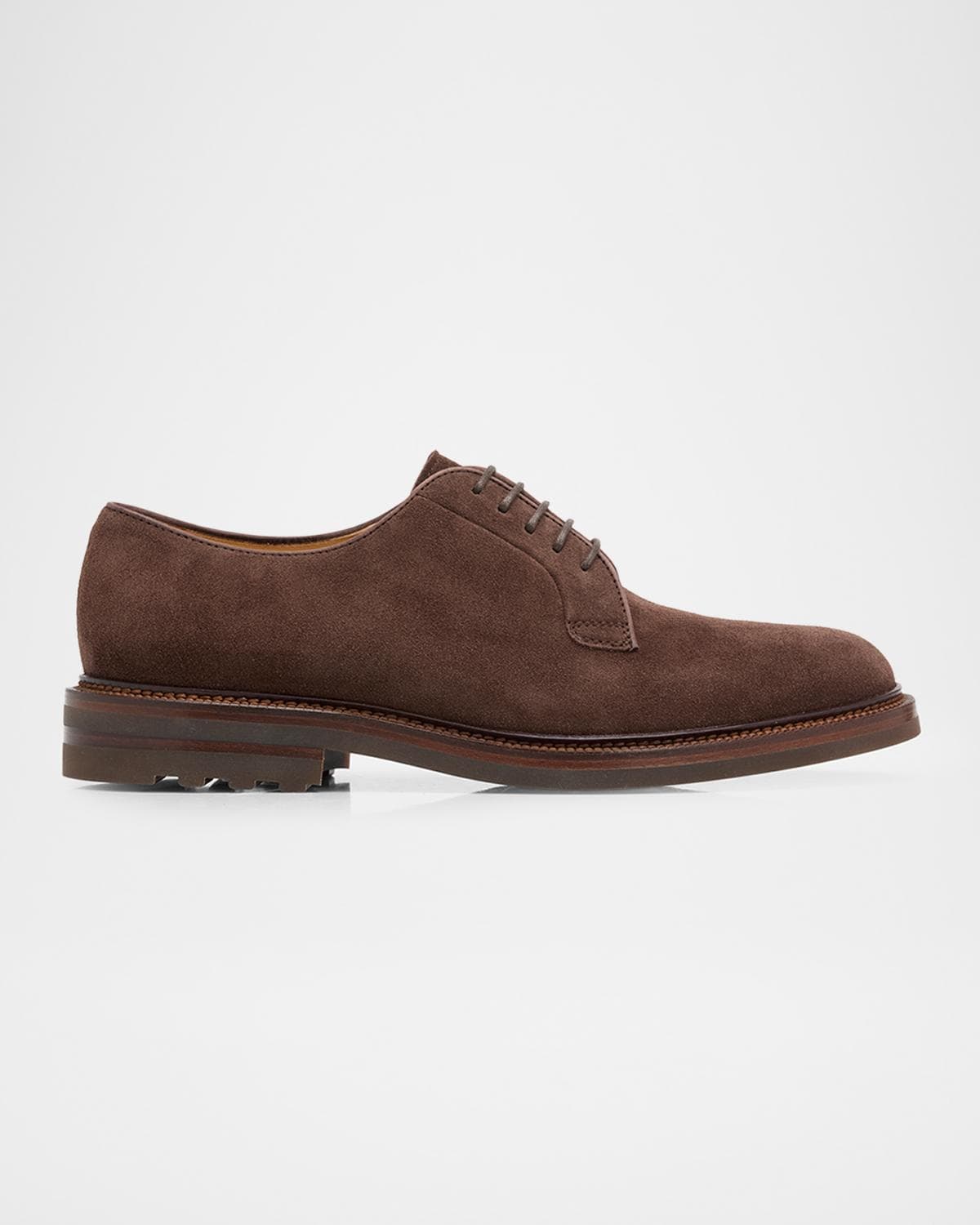 Brunello Cucinelli Men's Suede Lug-Sole Derby Shoes