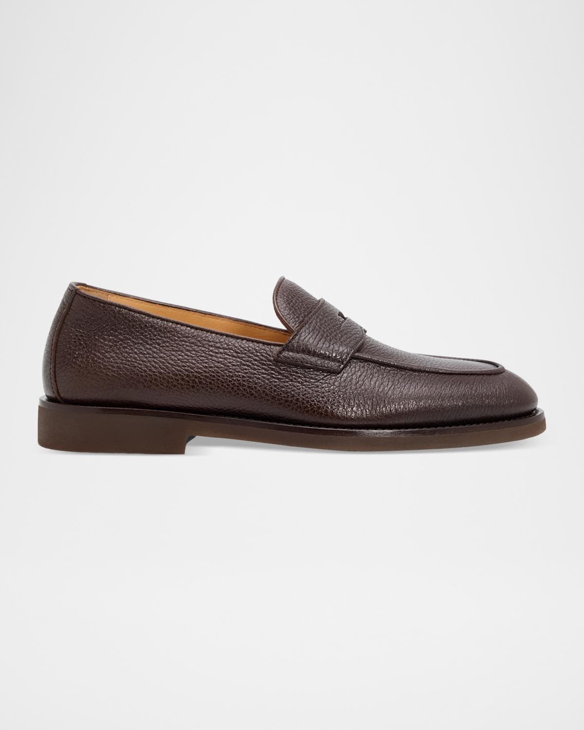 Brunello Cucinelli Men's Deerskin Flex-Sole Penny Loafers