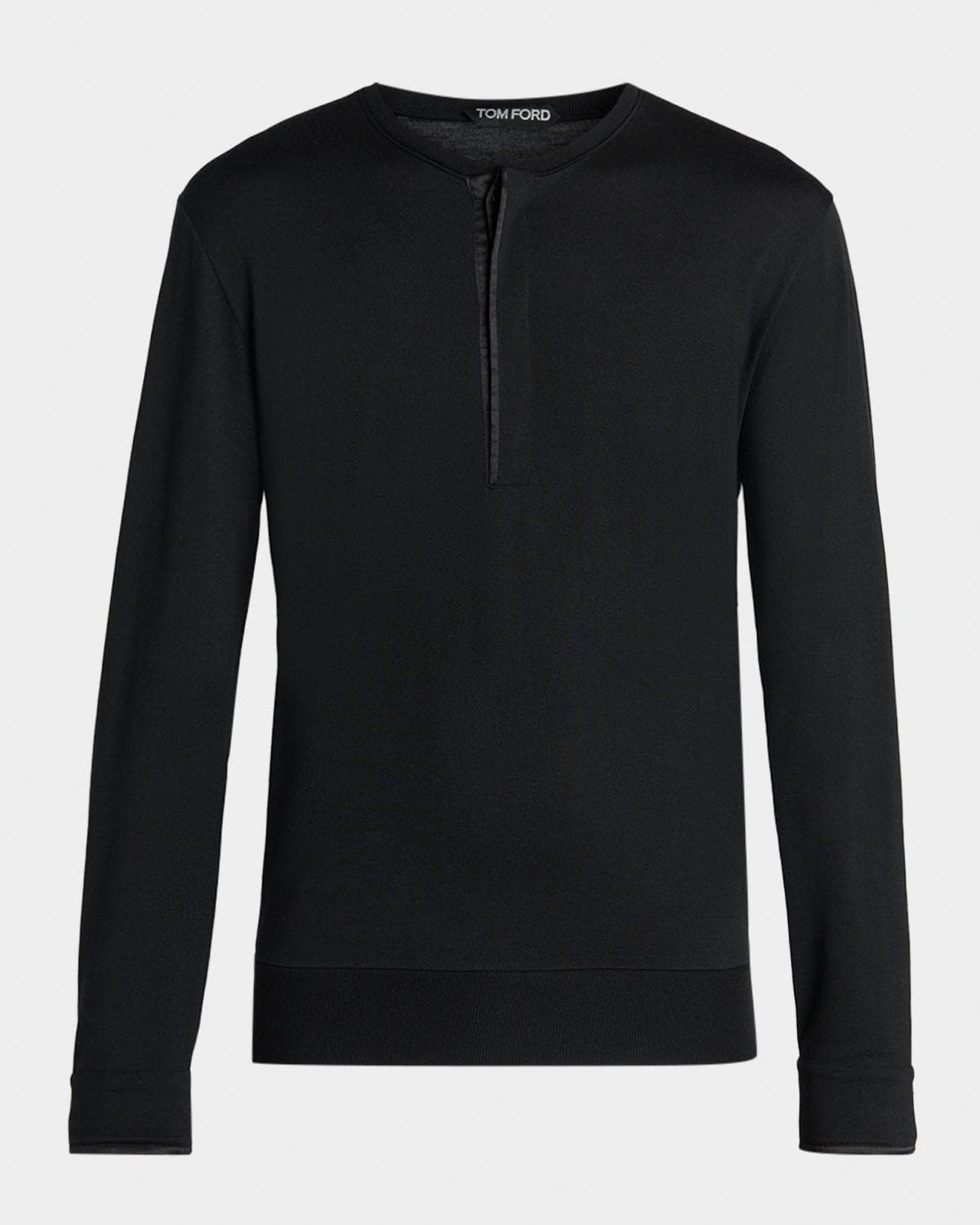 TOM FORD Men's Wool-Blend Henley Long-Sleeve T-Shirt
