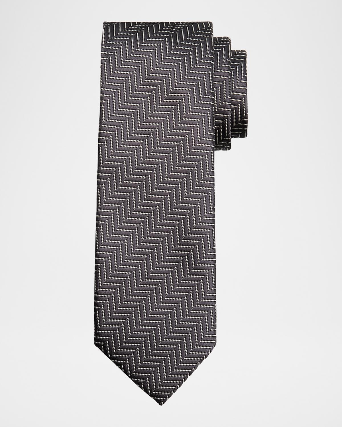 TOM FORD Men's Linen Polka Dot Tie