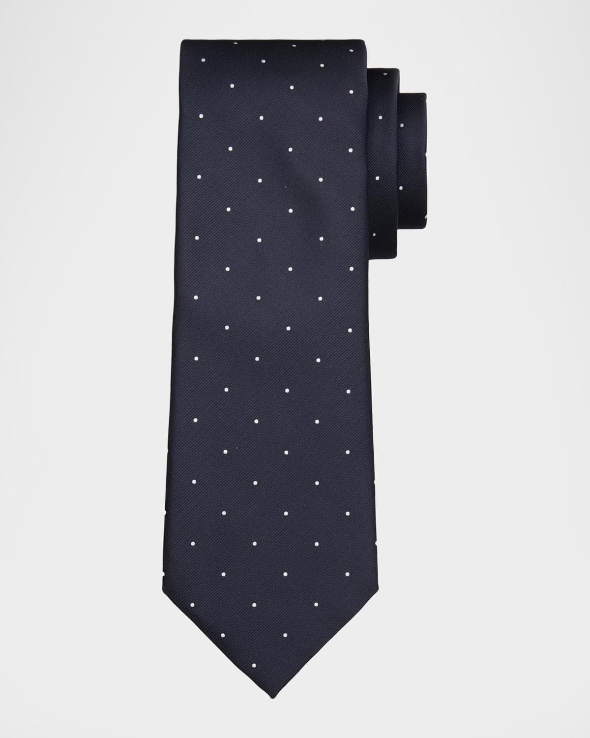 TOM FORD Men's Linen Polka Dot Tie