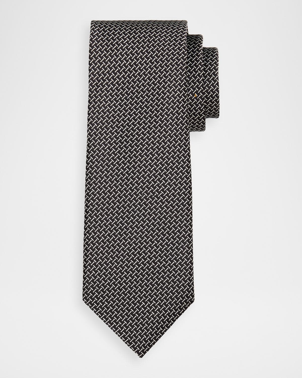 TOM FORD Men's Linen Zipper-Effect Tie