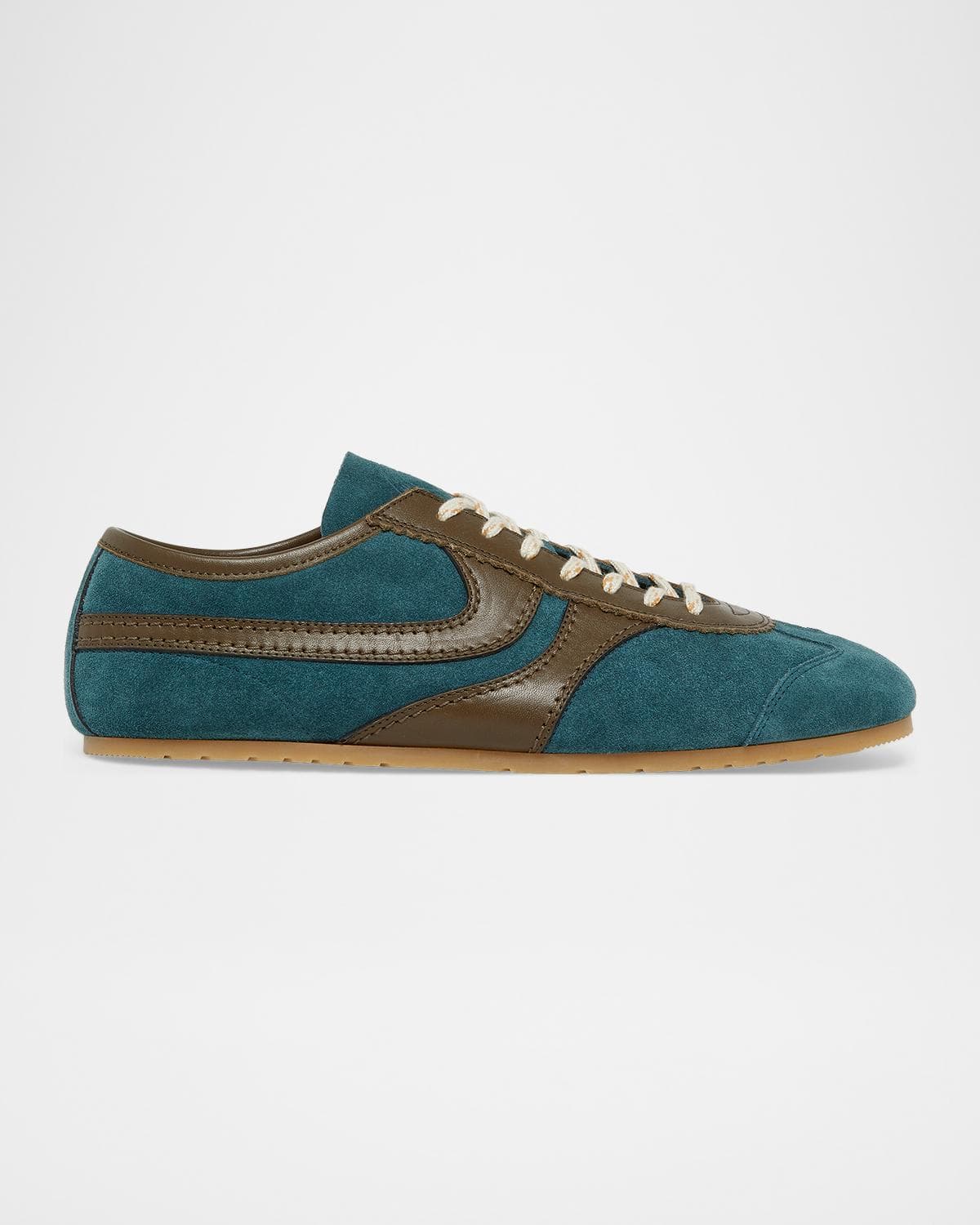 Dries Van Noten Men's Mosaicon T-Toe Suede Low-Top Sneakers