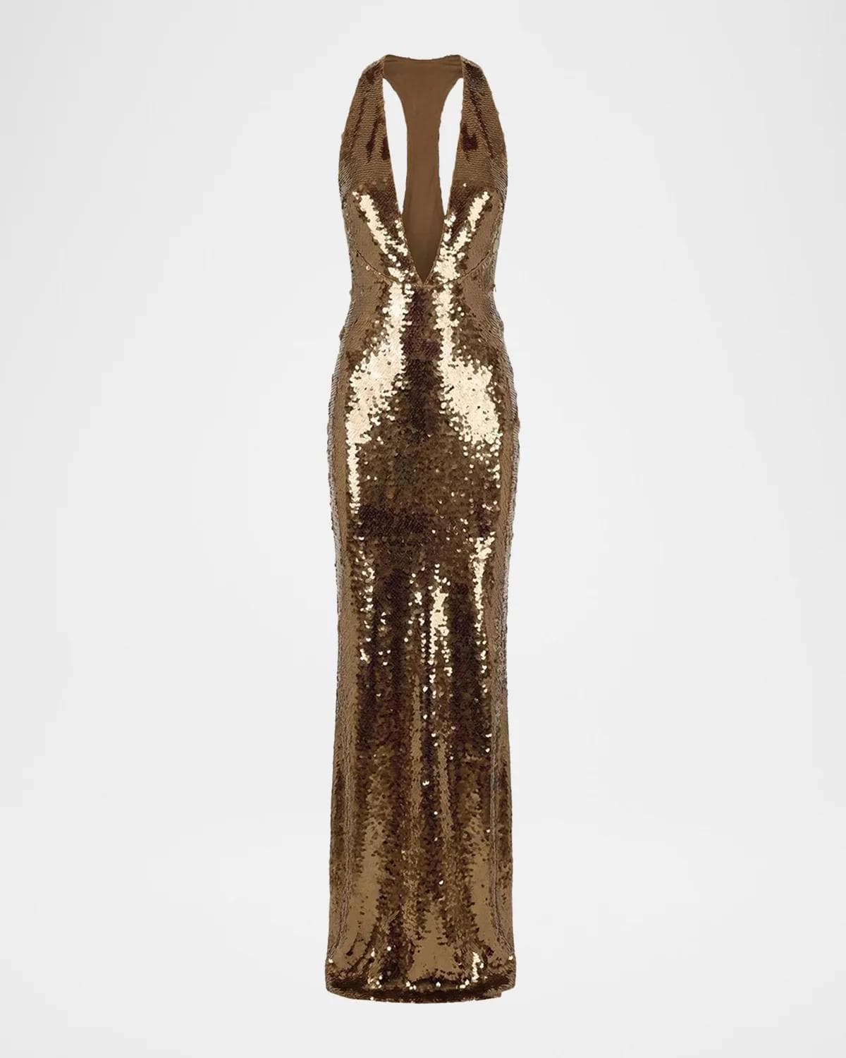 The New Arrivals by Ilkyaz Ozel Olympia Plunging Sequin Column Gown