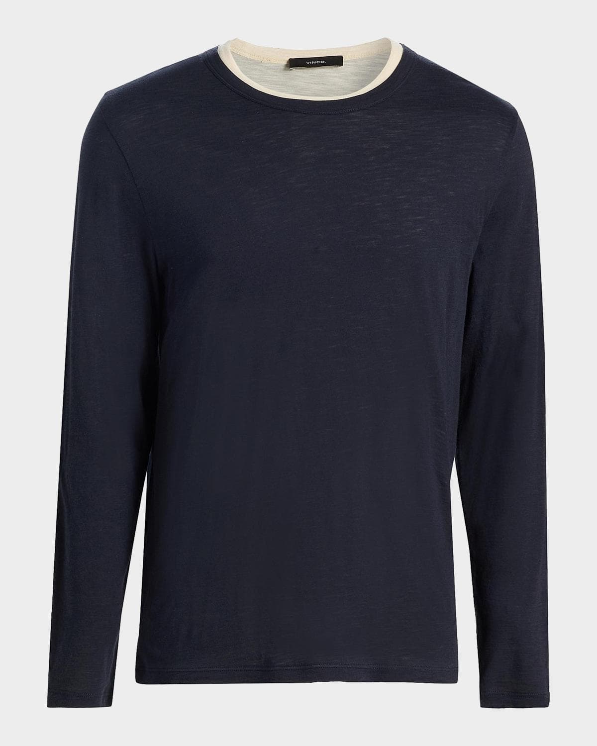 Vince Men's Fine Slub Cotton Double-Layer Crewneck T-Shirt
