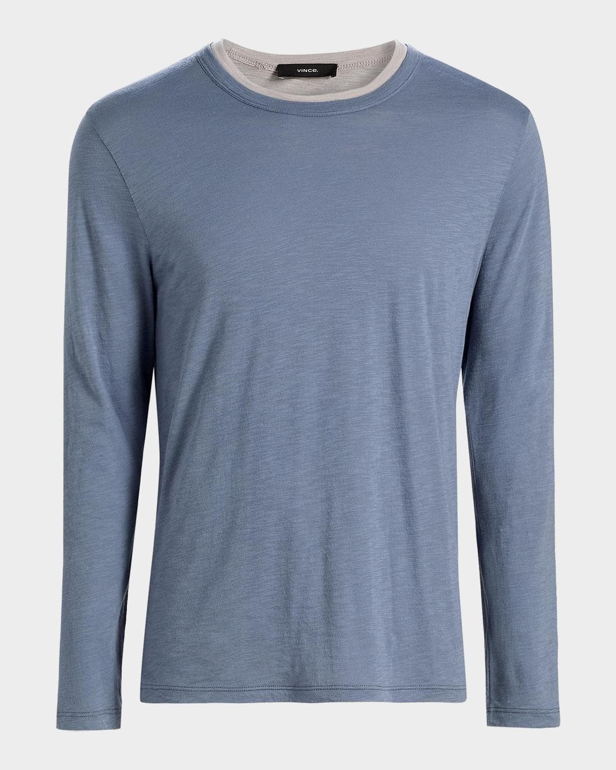 Vince Men's Fine Slub Cotton Double-Layer Crewneck T-Shirt