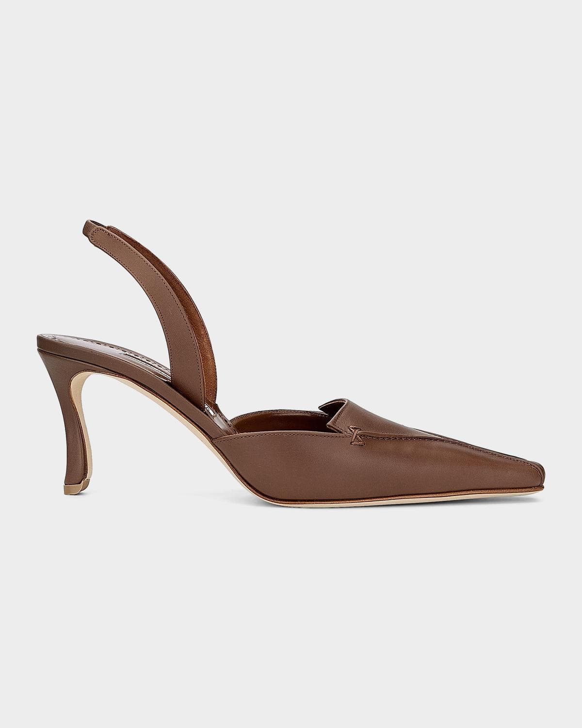 Manolo Blahnik Cleosli 70MM Leather Slingback Pumps