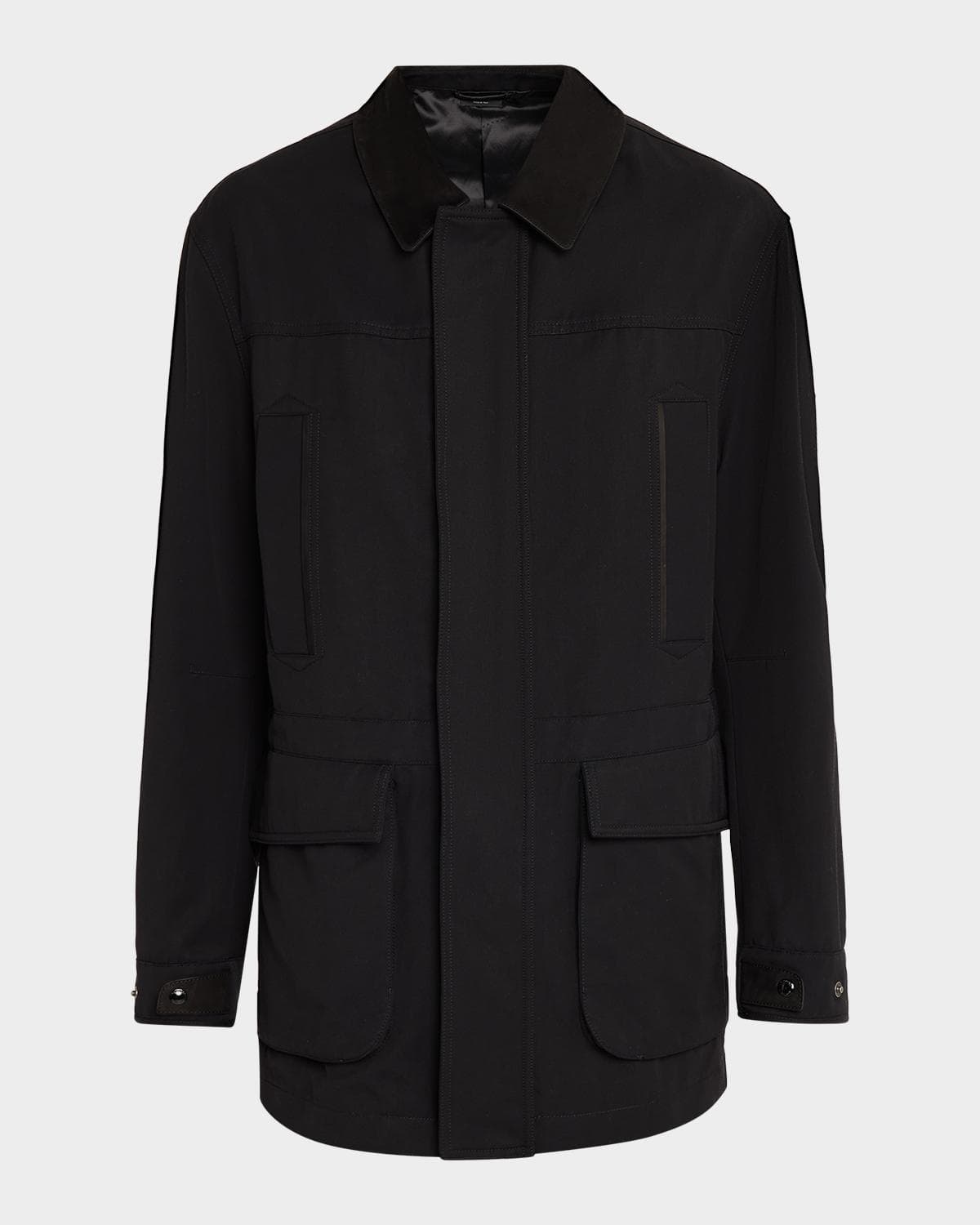 TOM FORD Men's Leather-Trim Canvas Field Jacket