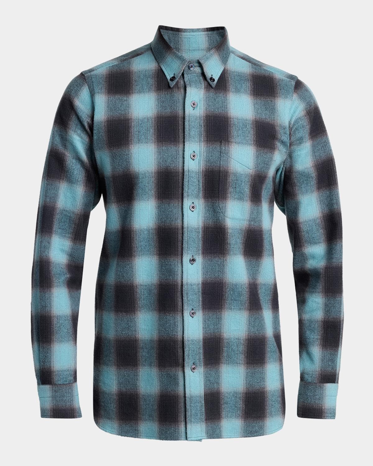 TOM FORD Men's Brushed Flannel Check Button-Down Shirt