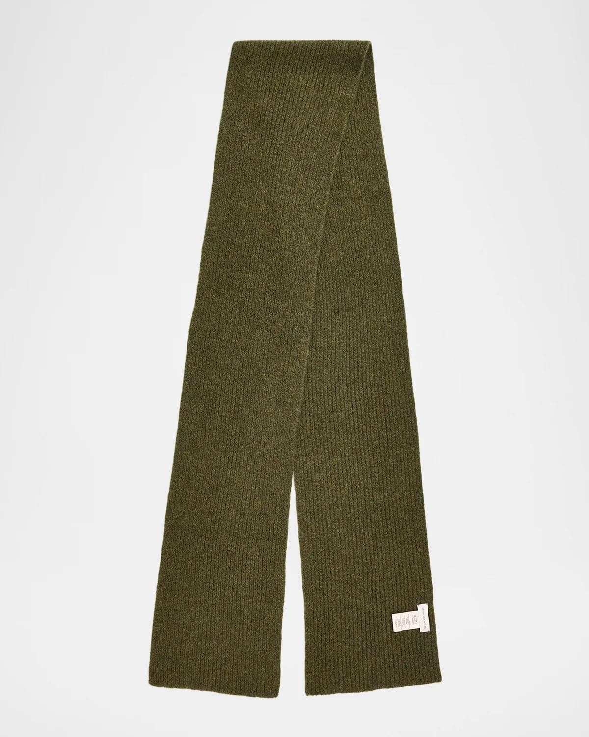 Dries Van Noten Men's Moyson Wool Ribbed Scarf