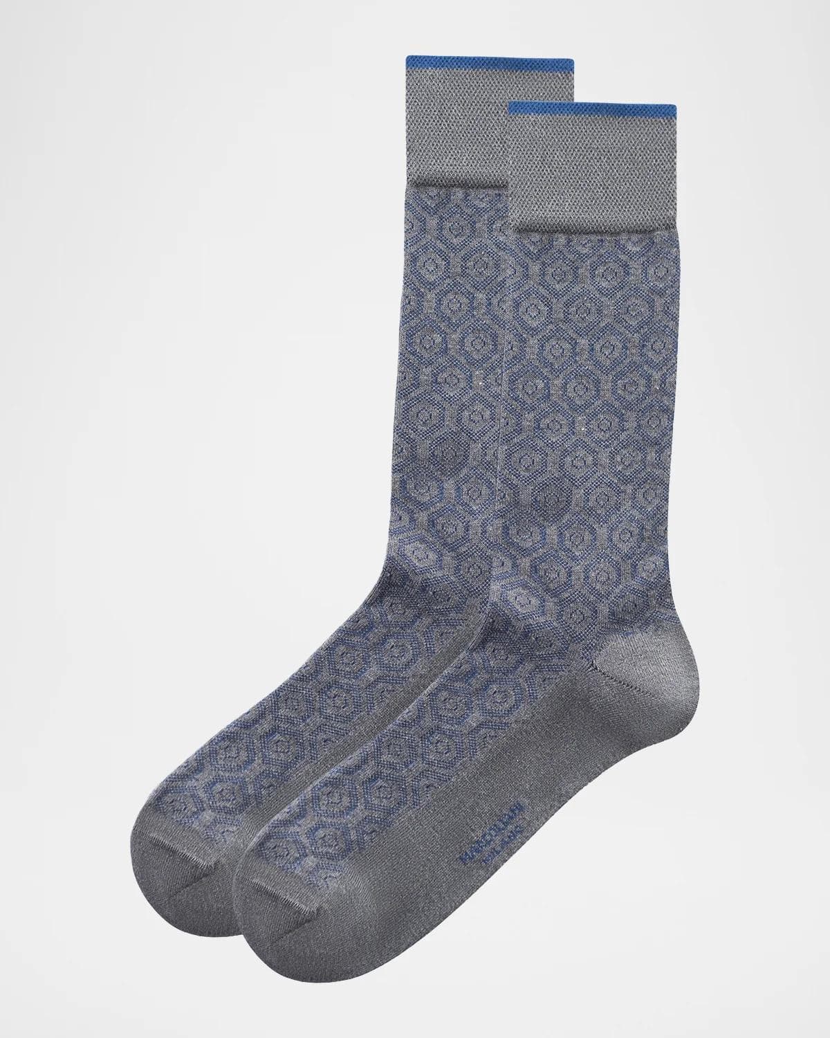 Marcoliani Men's Vintage Hexagon Crew Socks