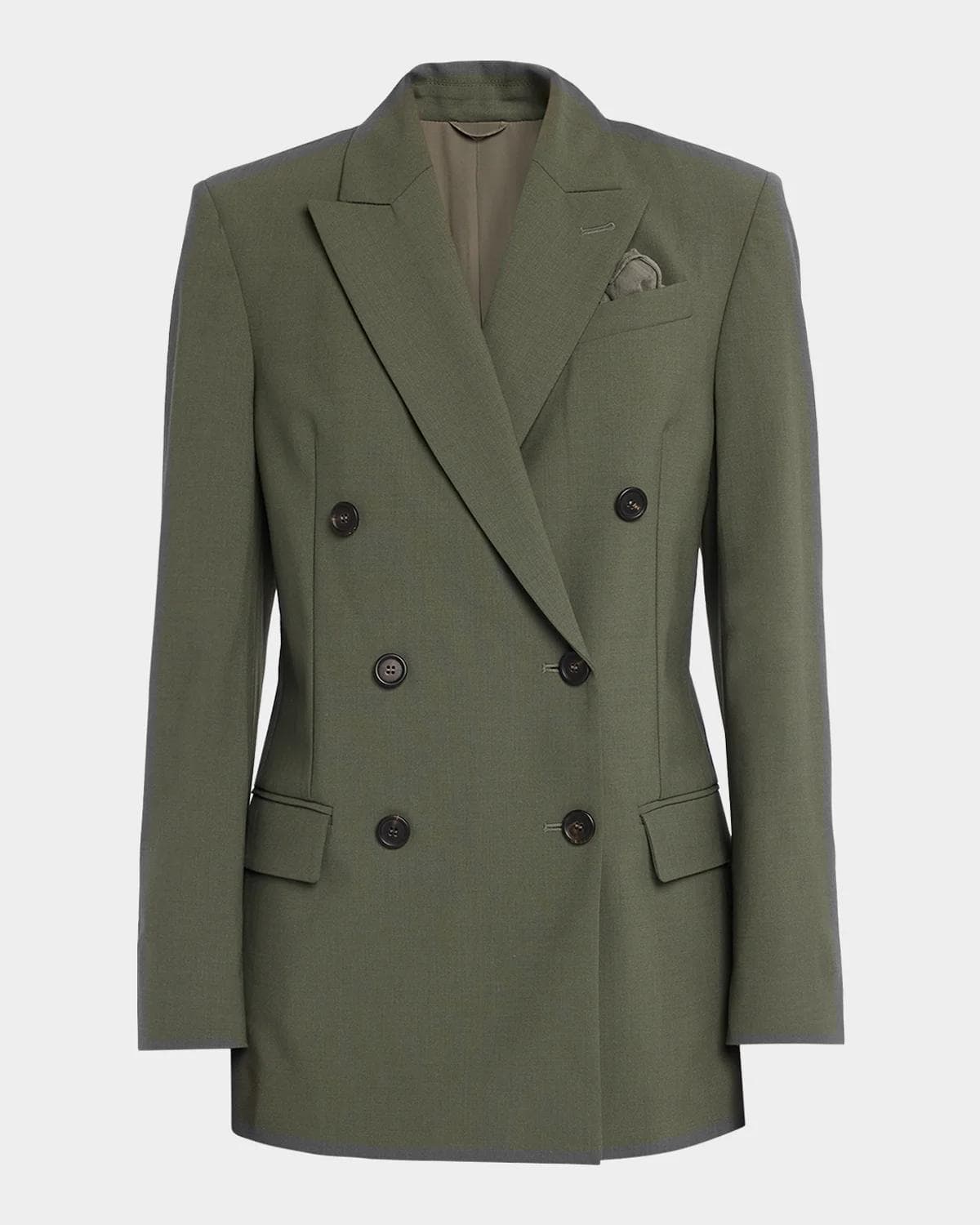 Brunello Cucinelli Tropical Luxury Wool Double-Breasted Jacket
