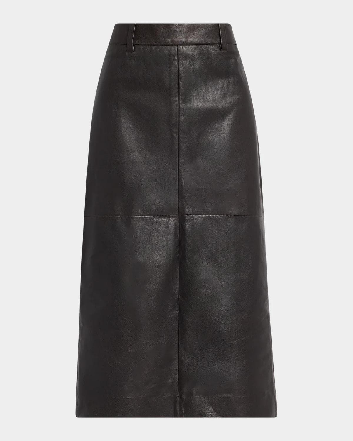 Brunello Cucinelli Leather Midi Pencil Skirt · 34