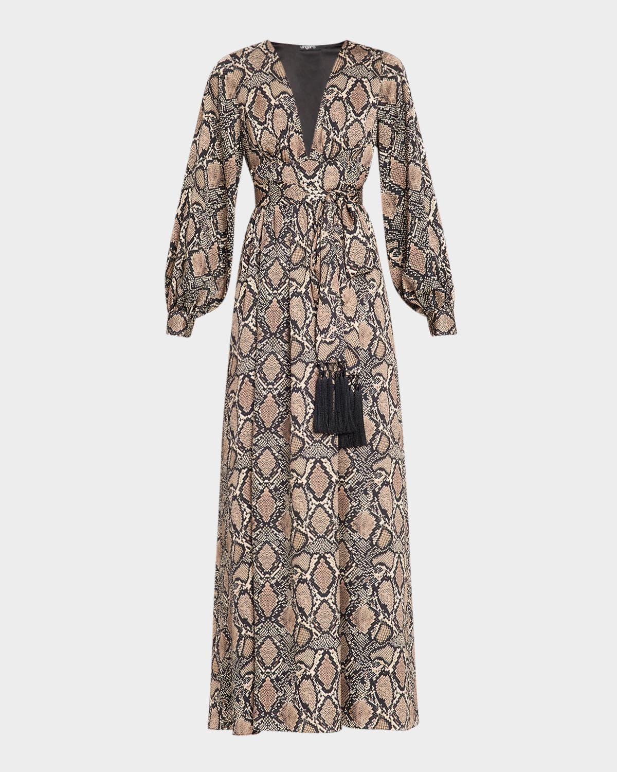 Ungaro Ava Snakeskin-Print Maxi Dress