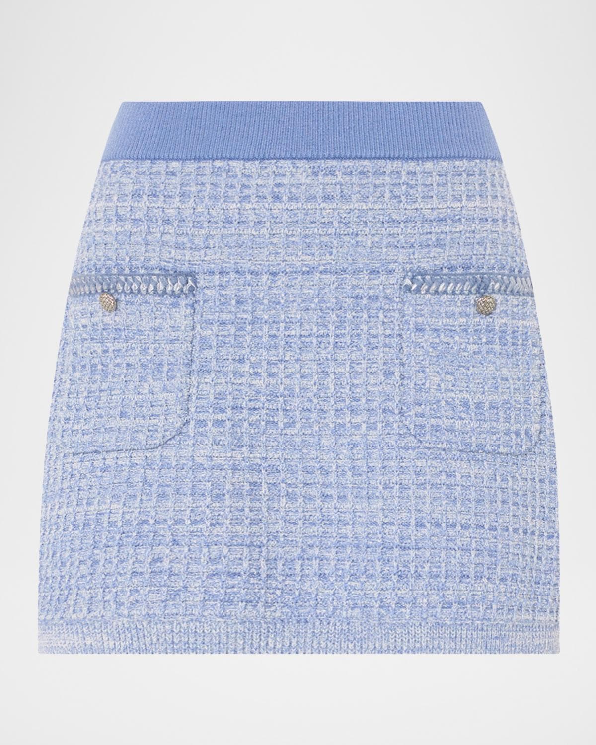 Milly Saige Waffle-Knit Mini Skirt
