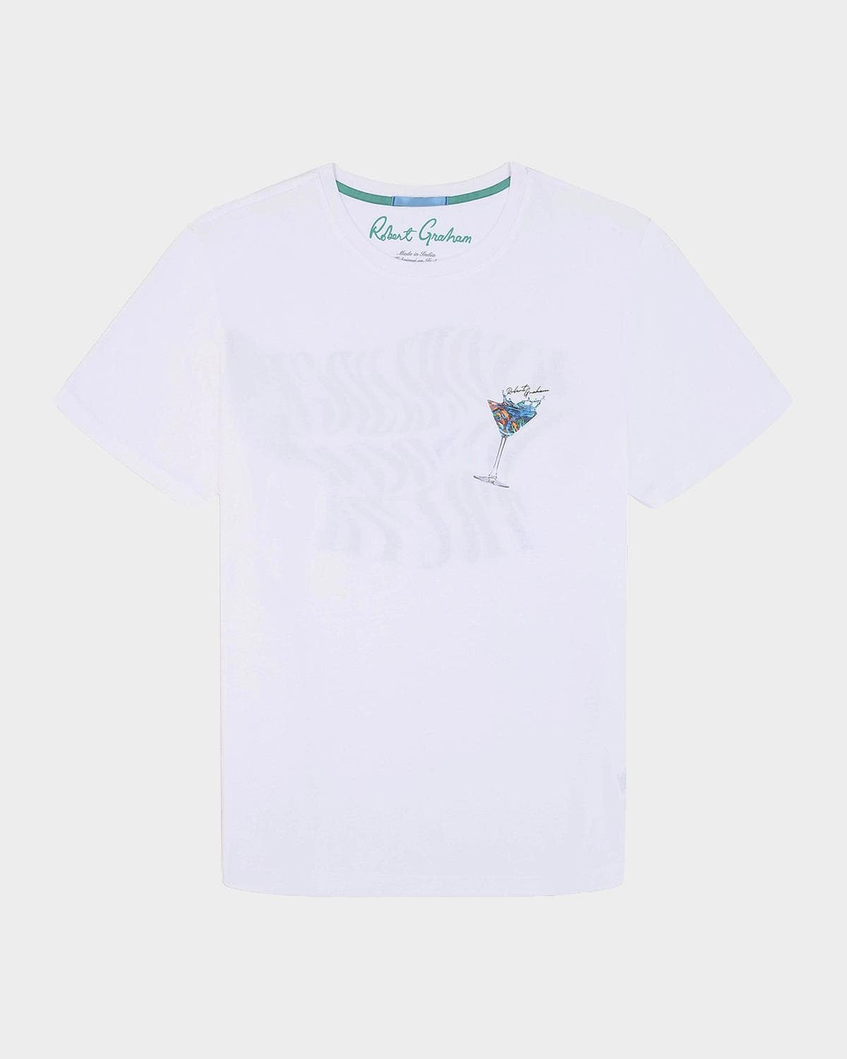 Robert Graham Men's Wavy Sips Graphic Cotton T-Shirt