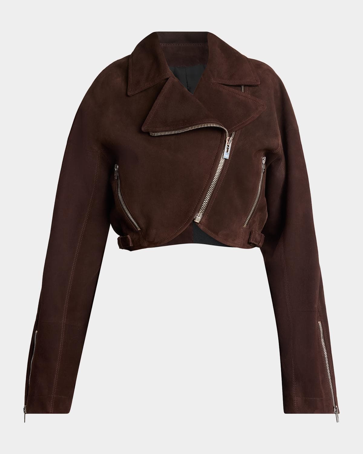 ALAÏA Cropped Suede Biker Jacket