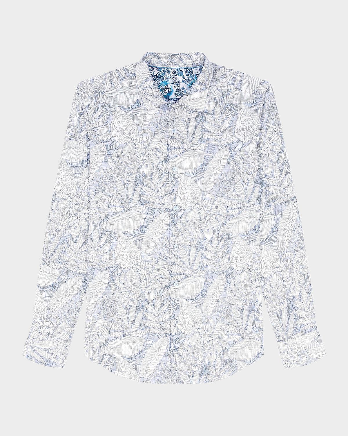 Robert Graham Men's Winesap Foliage Linework Sport Shirt