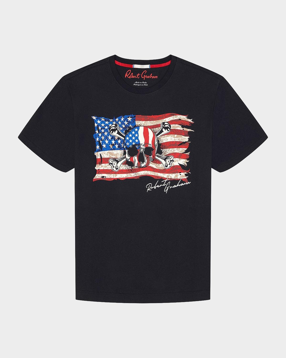 Robert Graham Men's Skull Flag Graphic Cotton T-Shirt