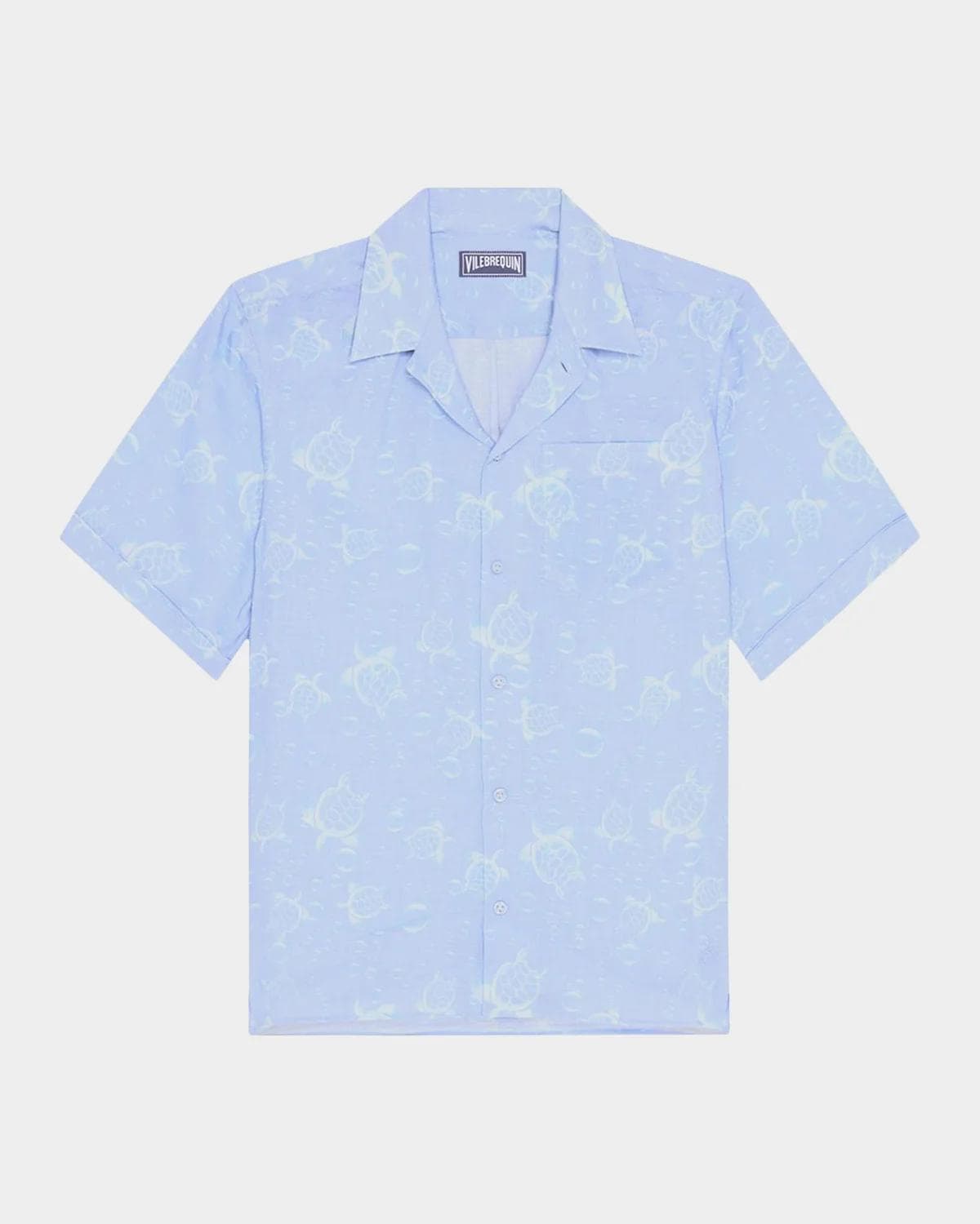 Vilebrequin Men's Bubble Turtles Linen Short-Sleeve Shirt