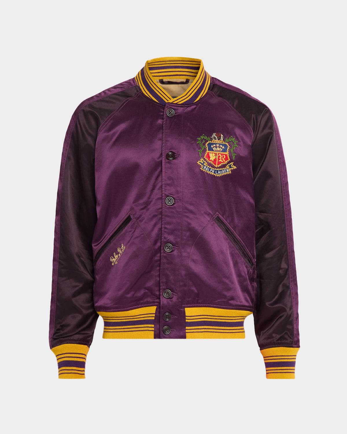 Polo Ralph Lauren Men's Embroidered Satin Bomber Jacket