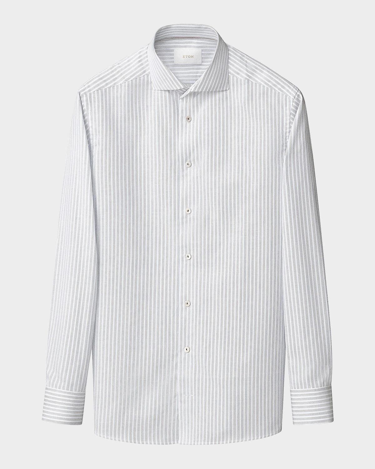 Eton Men's Contemporary-Fit Stripe Cotton-Linen Shirt