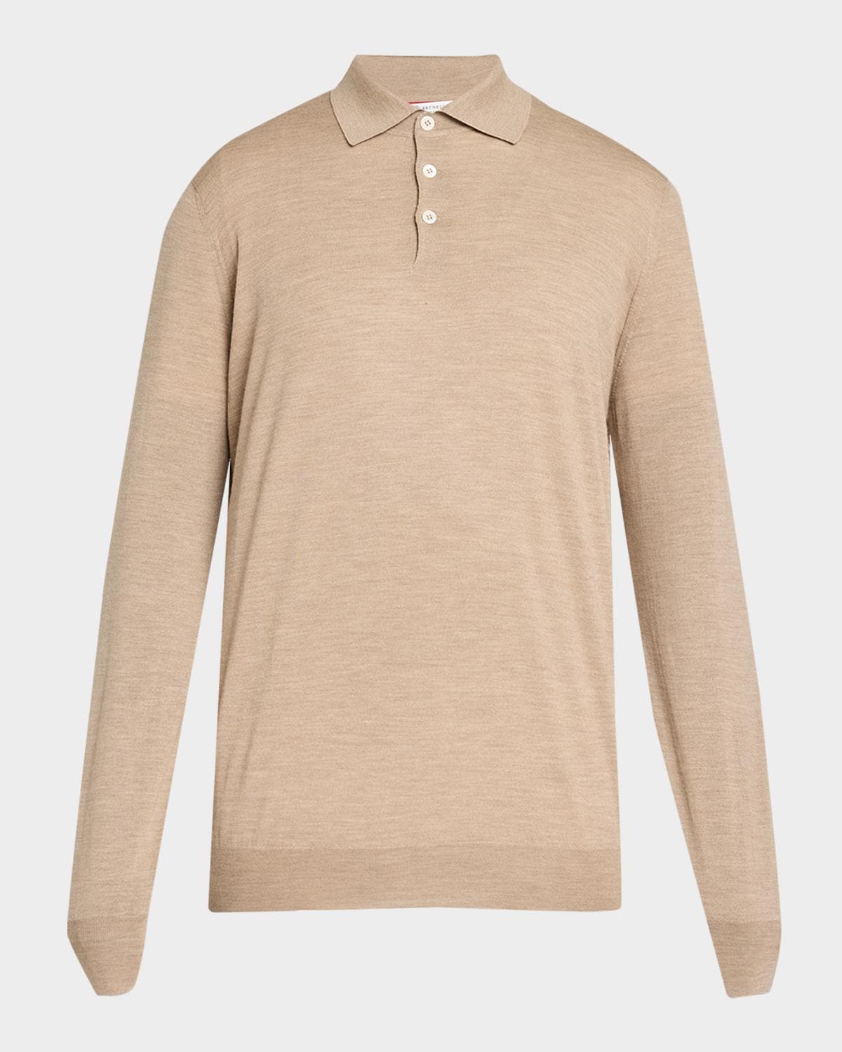 Brunello Cucinelli Men's Wool and Cashmere Polo Sweater