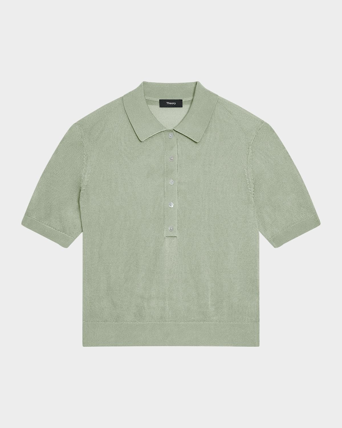 Theory Sheer Short-Sleeve Polo Shirt