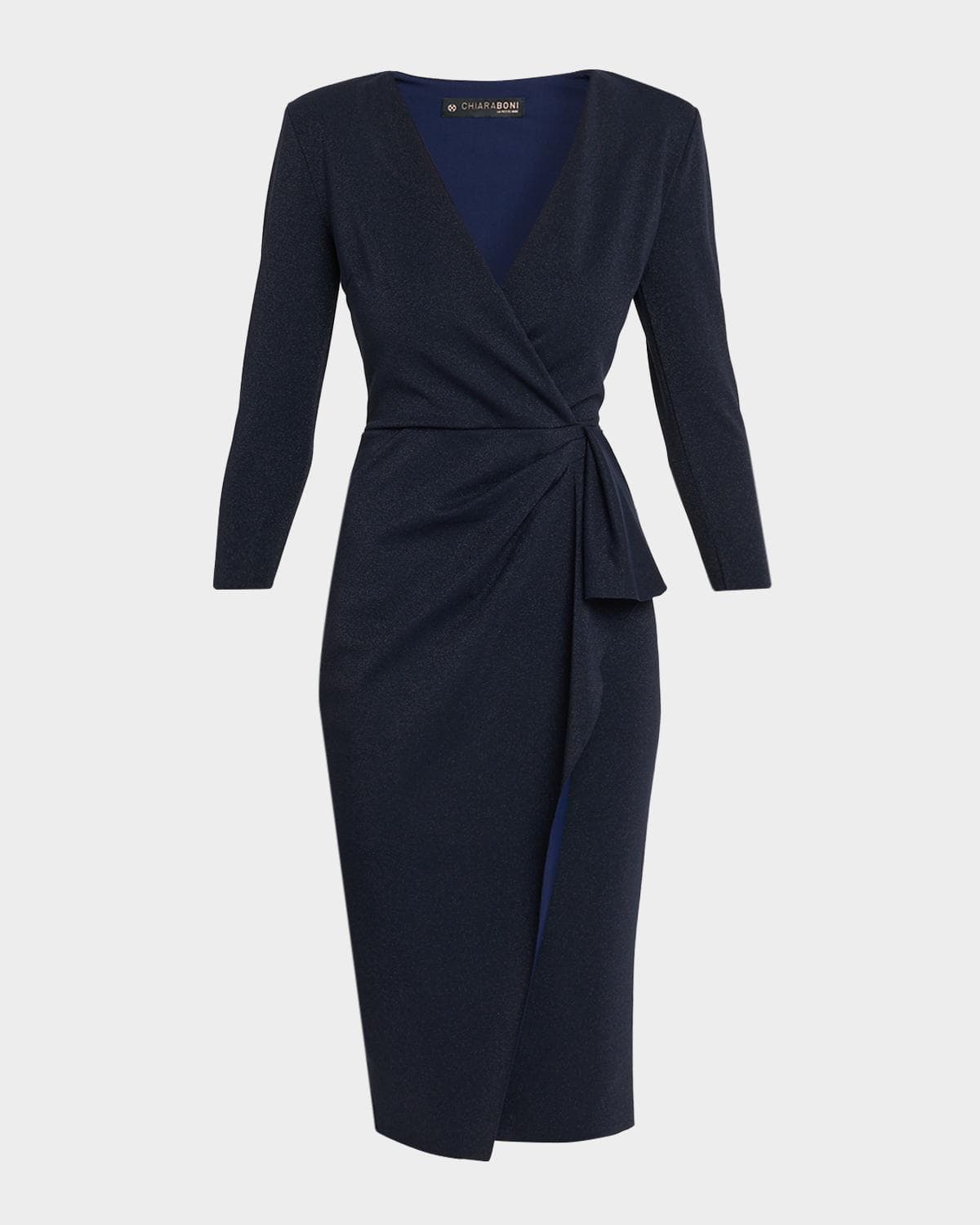 Chiara Boni La Petite Robe Ruzur Sugar Shimmering Wrap Midi Dress