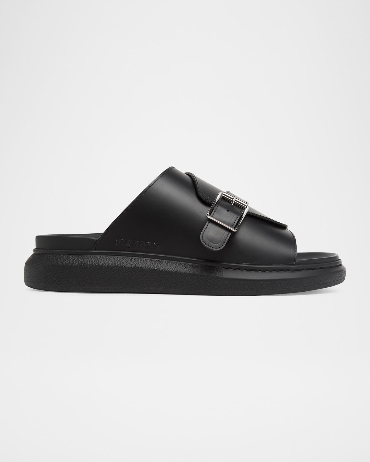 McQueen Men's Rubber Overlapping-Upper Buckle Sandals