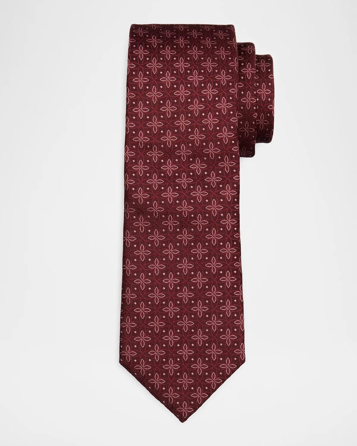 Brunello Cucinelli Men's Geometric Floral Silk Tie