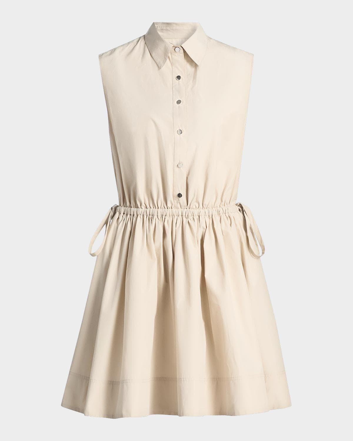 Derek Lam 10 Crosby Tristan Cotton Poplin Drawstring Minidress