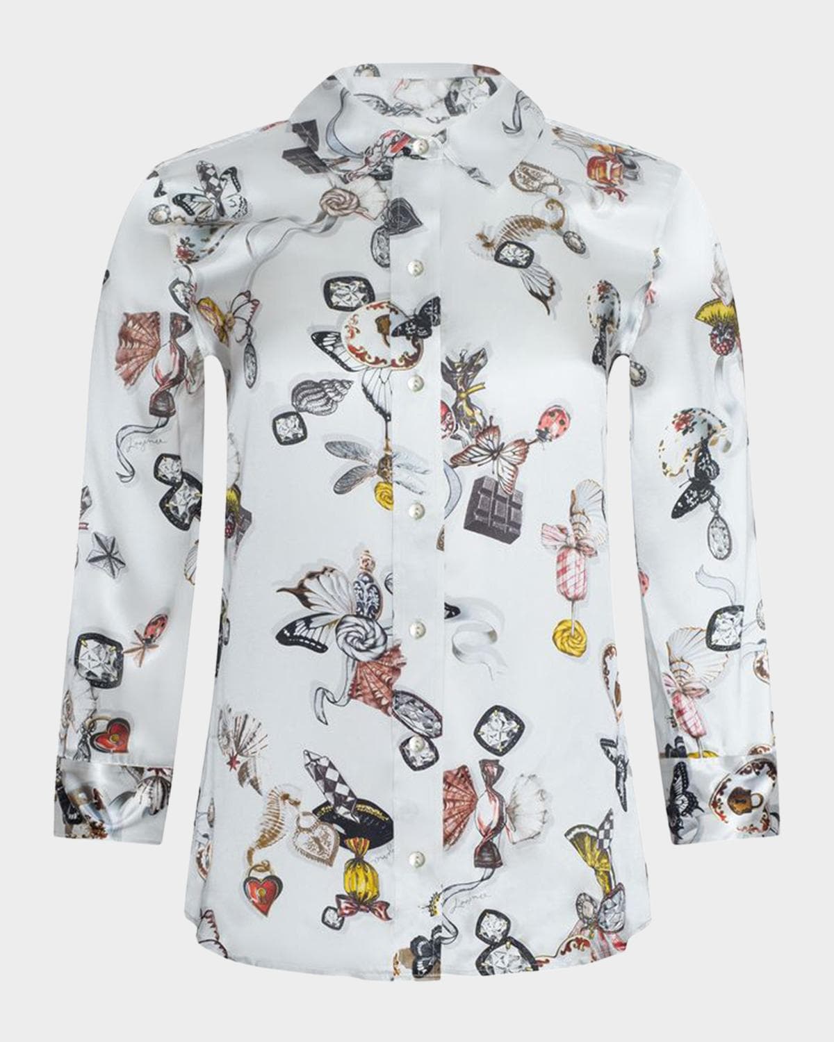 L 'AGENCE Dani Printed Silk Blouse
