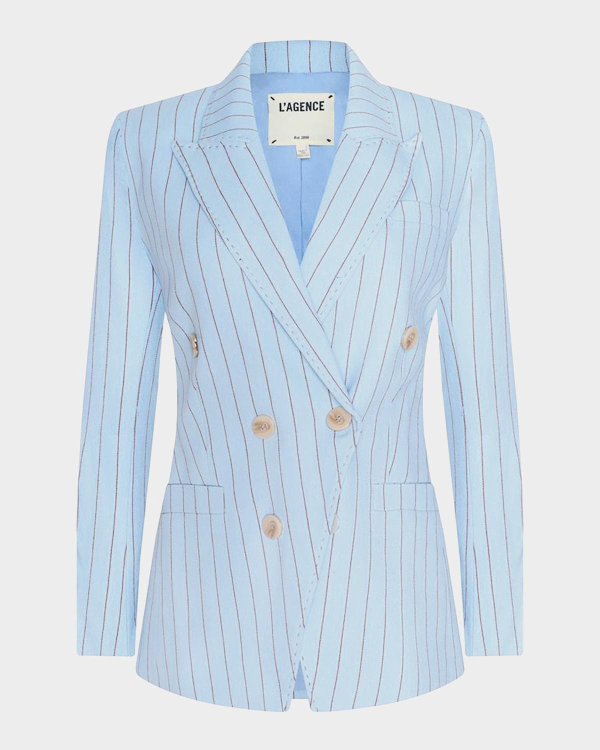 L 'AGENCE Kyomi Pinstripe Double-Breasted Blazer