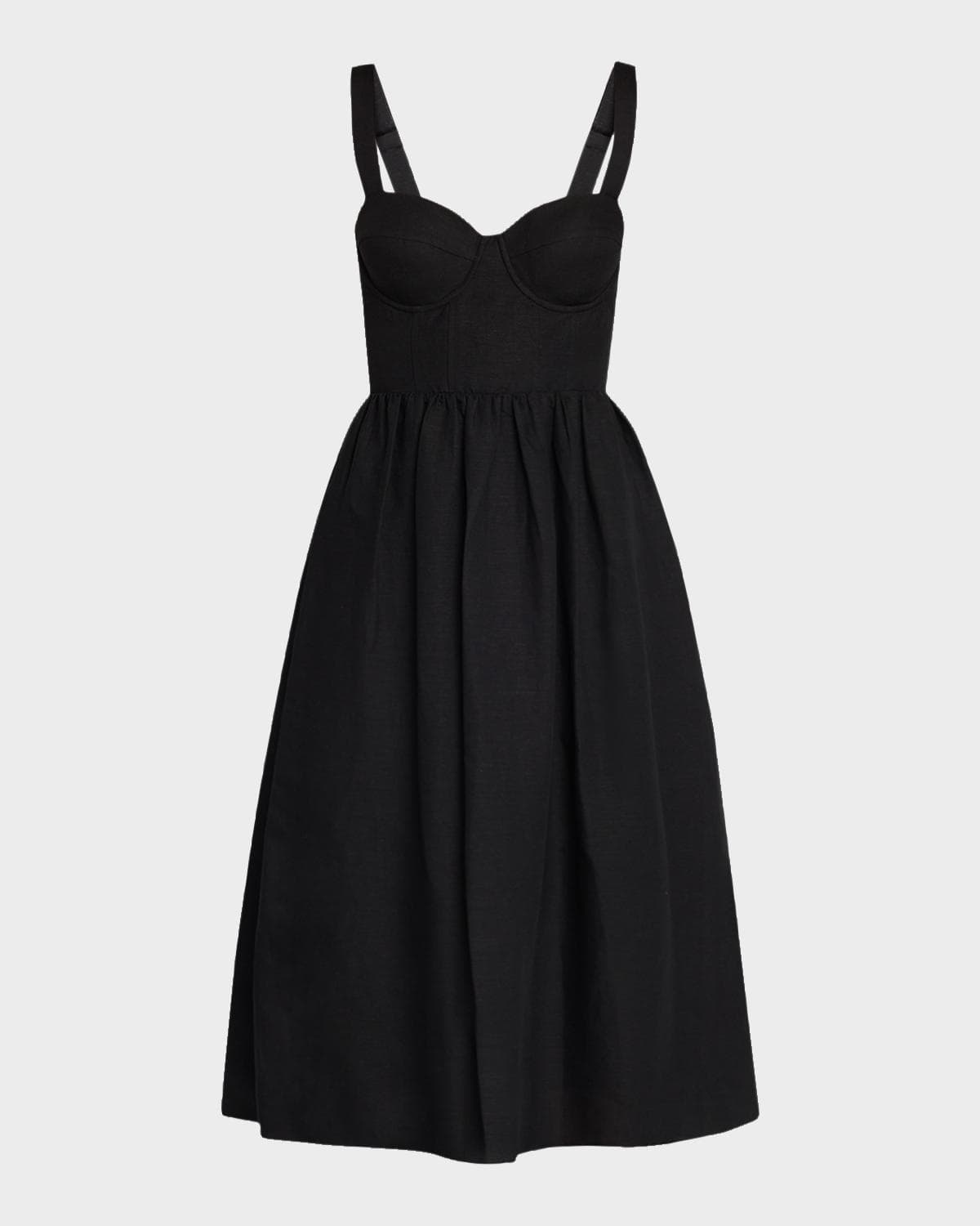 L 'AGENCE Tiani Bustier Linen-Blend Dress