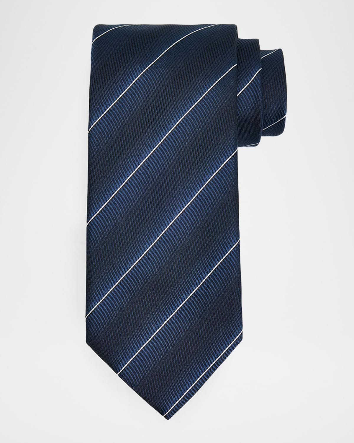 TOM FORD Men's Linen Diagonal Stripe Tie · 42