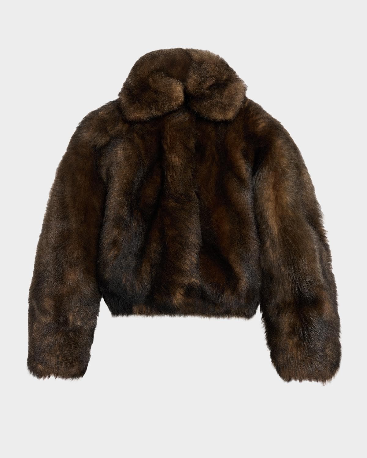 Brunello Cucinelli Lamb Shearling Zip Jacket With Monili Trim