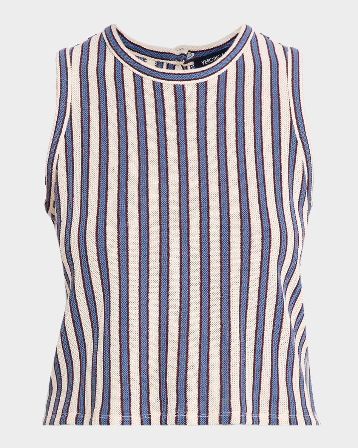 Veronica Beard Dravin Striped Crochet Top